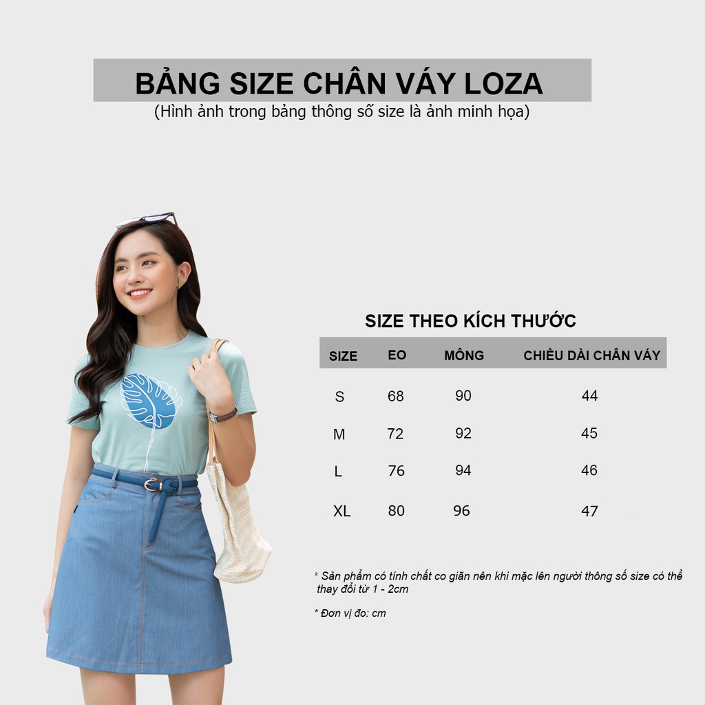 [Mã WABRLOW5 giảm 15% đơn 300K] Chân váy dáng A LOZA giả jean - PC4008 | BigBuy360 - bigbuy360.vn