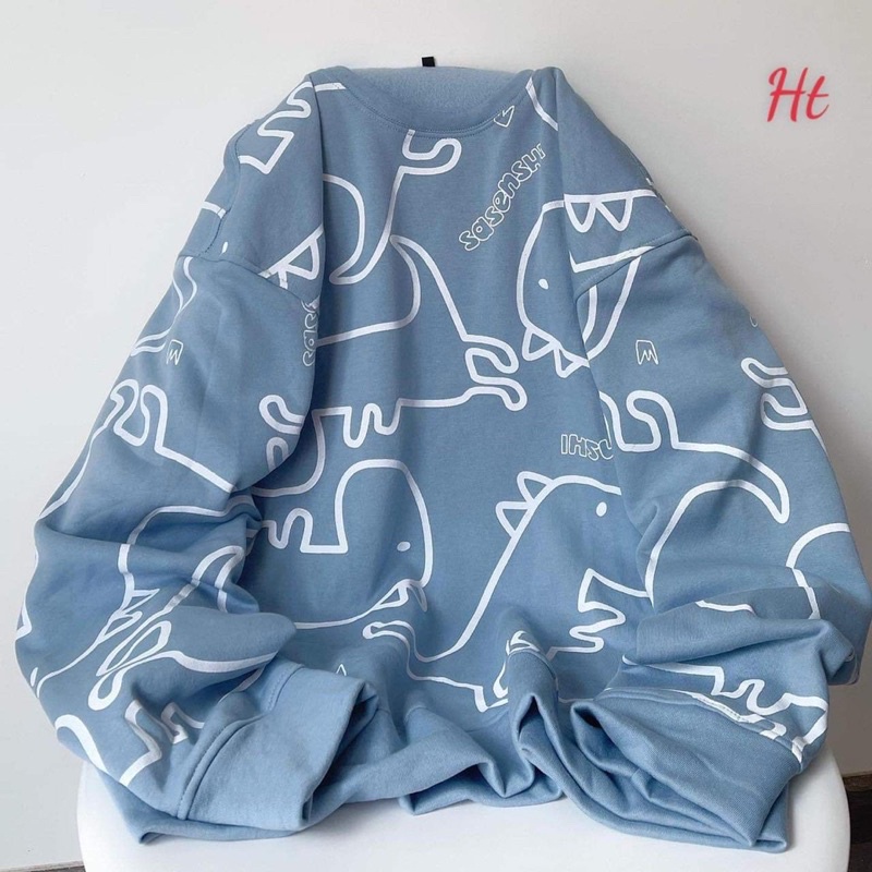 [ Mã 12FASHIONSALE1 giảm 10K đơn 50K ] Áo nỉ bo khủng long toàn thân HT12 | BigBuy360 - bigbuy360.vn