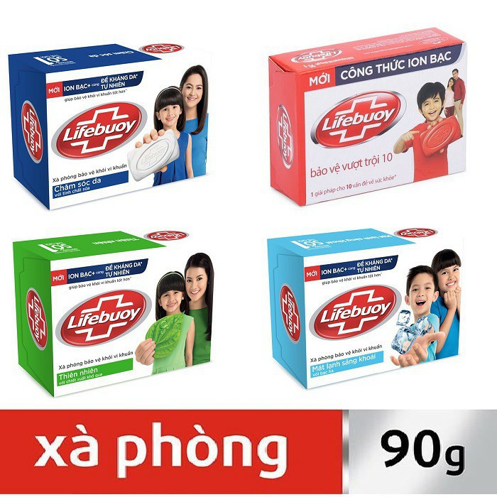 2 Cục Xà Bông Cục Lifebuoy Bảo Vệ Vượt Trội  Đủ Mùi