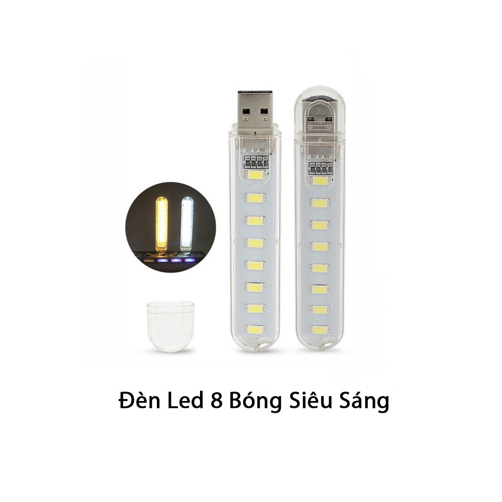 Đèn led cổng usb, Đèn usb siêu sáng, 24 bóng, 8 bóng NCDS77