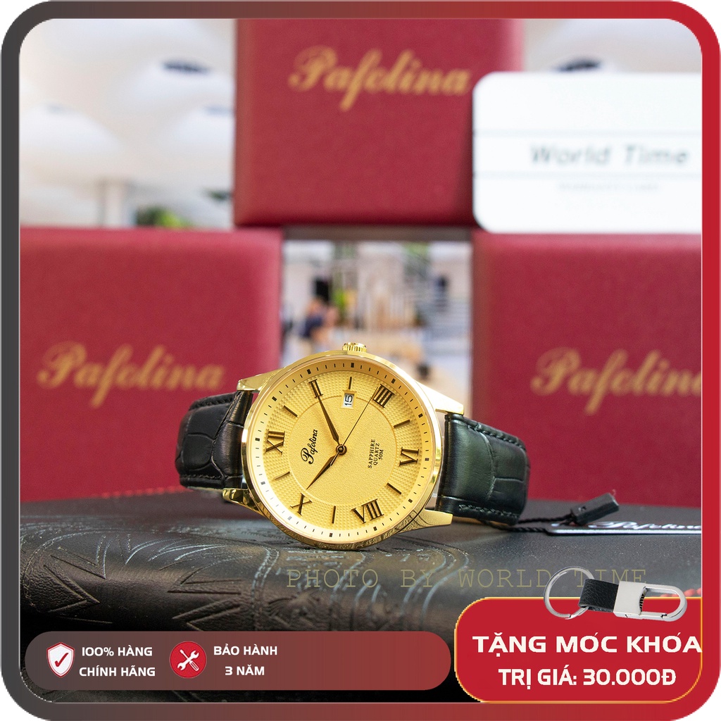 Đồng Hồ Nam dây da pafolina 5035m  [ Chính Hãng Full Box ] Sapphire Chống Xước , Chống Nước