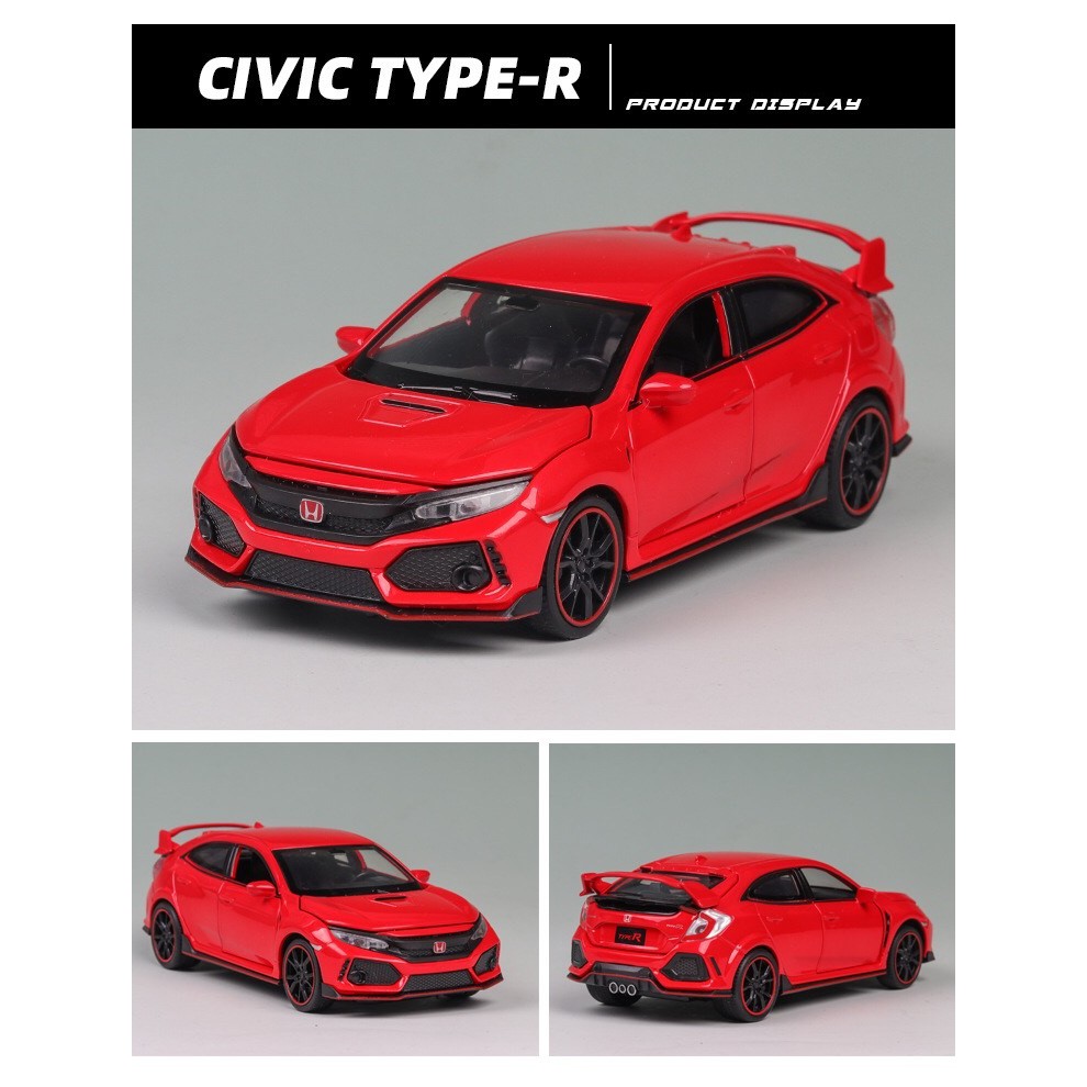 XE MÔ HÌNH HONDA CIVIC R, CHẤT LIỆU KIM LOẠI CHẠY CÓT