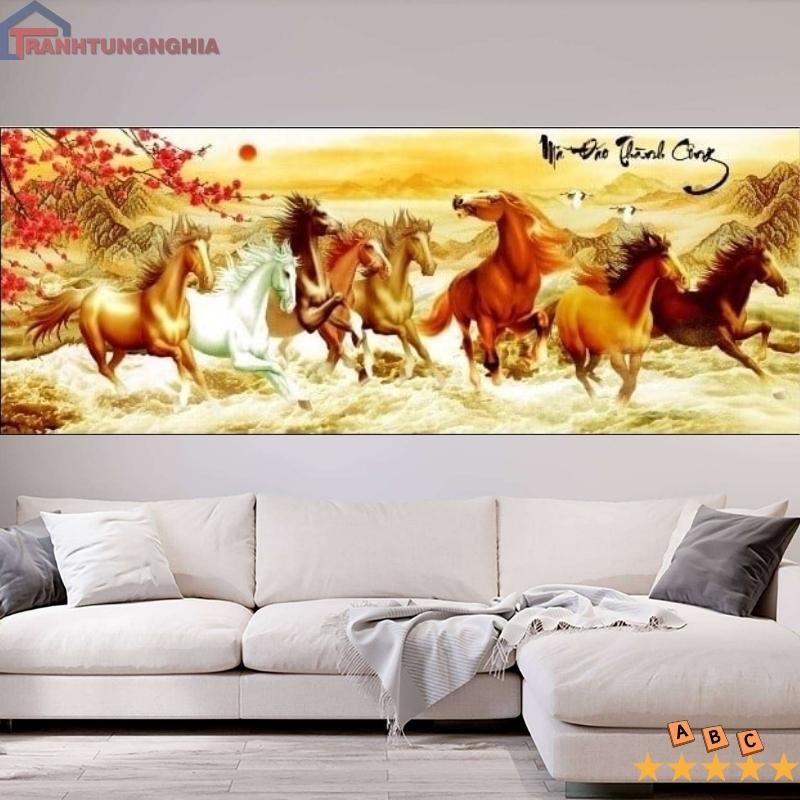 Tranh đính đá ABC tự làm mã đáo thành công (1m88 x 75cm)