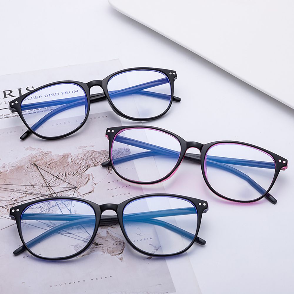 Mắt kính dùng máy tính quang học chống tia xanh dương gọng nhựa tròn thời trang cổ điển nhiều màu tùy chọn