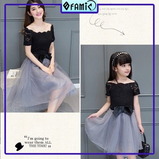 Đầm đôi mẹ và bé ❤️𝑭𝑹𝑬𝑬𝑺𝑯𝑰𝑷❤️ Giảm 5K khi nhập mã [ VAY NU ] Đầm Mẹ Và Bé Gái Ren Phối Voan