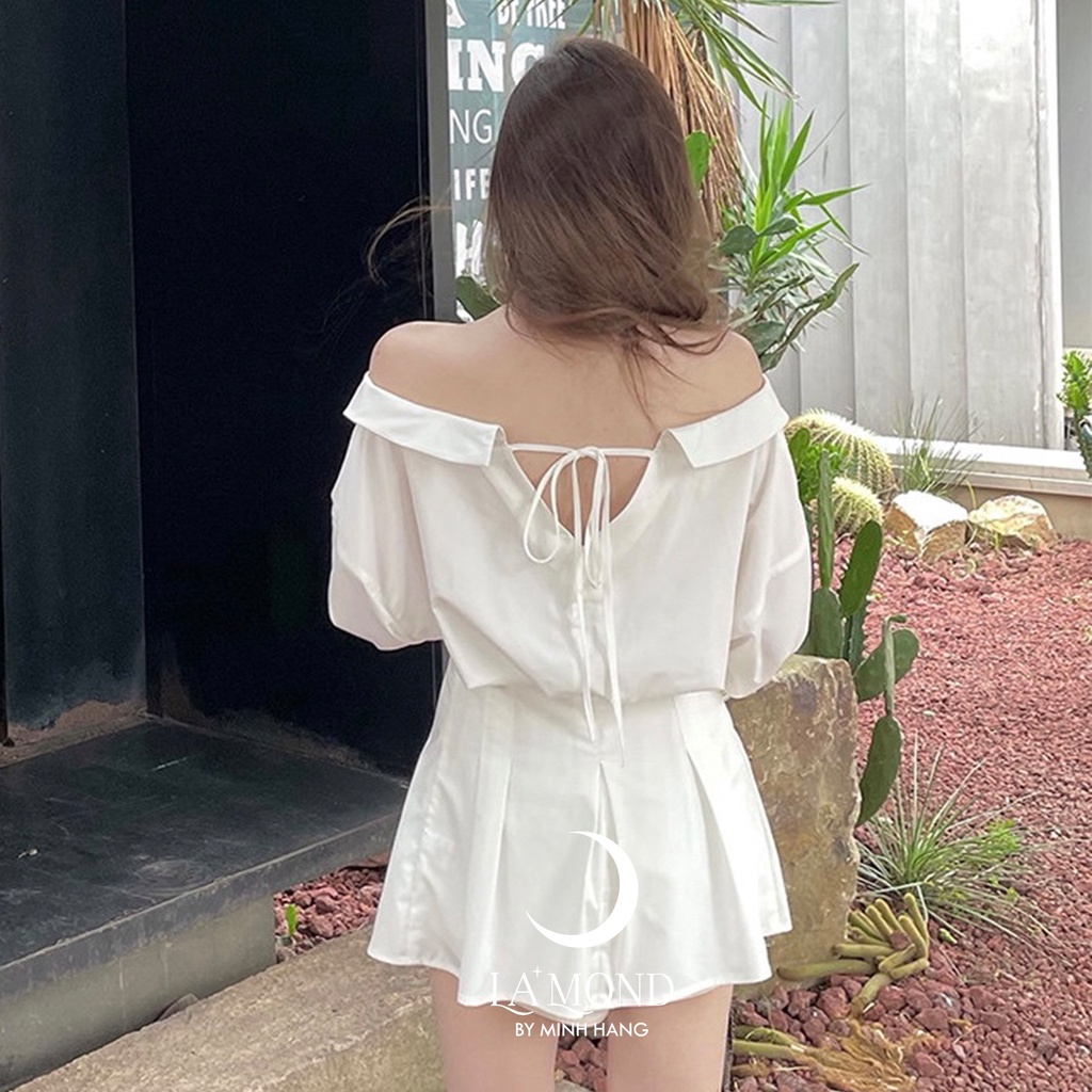 Đầm thô hàn trễ vai thiết kế hai dây xếp ly ngực ( VMH004 ) | BigBuy360 - bigbuy360.vn