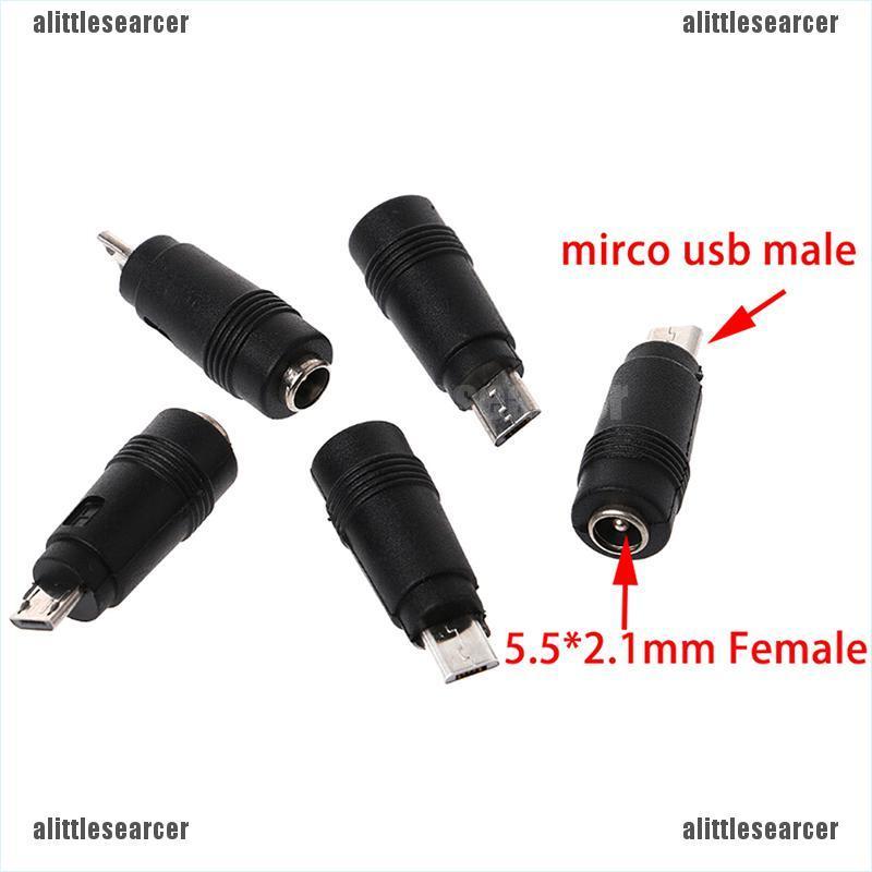 POWER 2 Đầu Chuyển Đổi Dc 5.5x2.1mm Cái Sang Micro Usb 5pin Đực