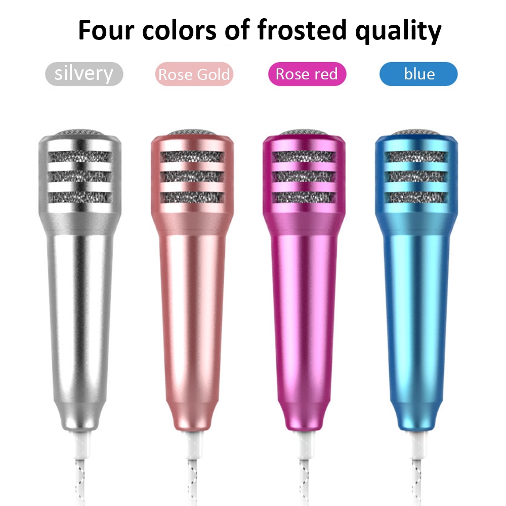 Portable 3.5mm Stereo Mic KTV Karaoke Mini Microphone Mobile Phone Universal Desktop Small Size Mic