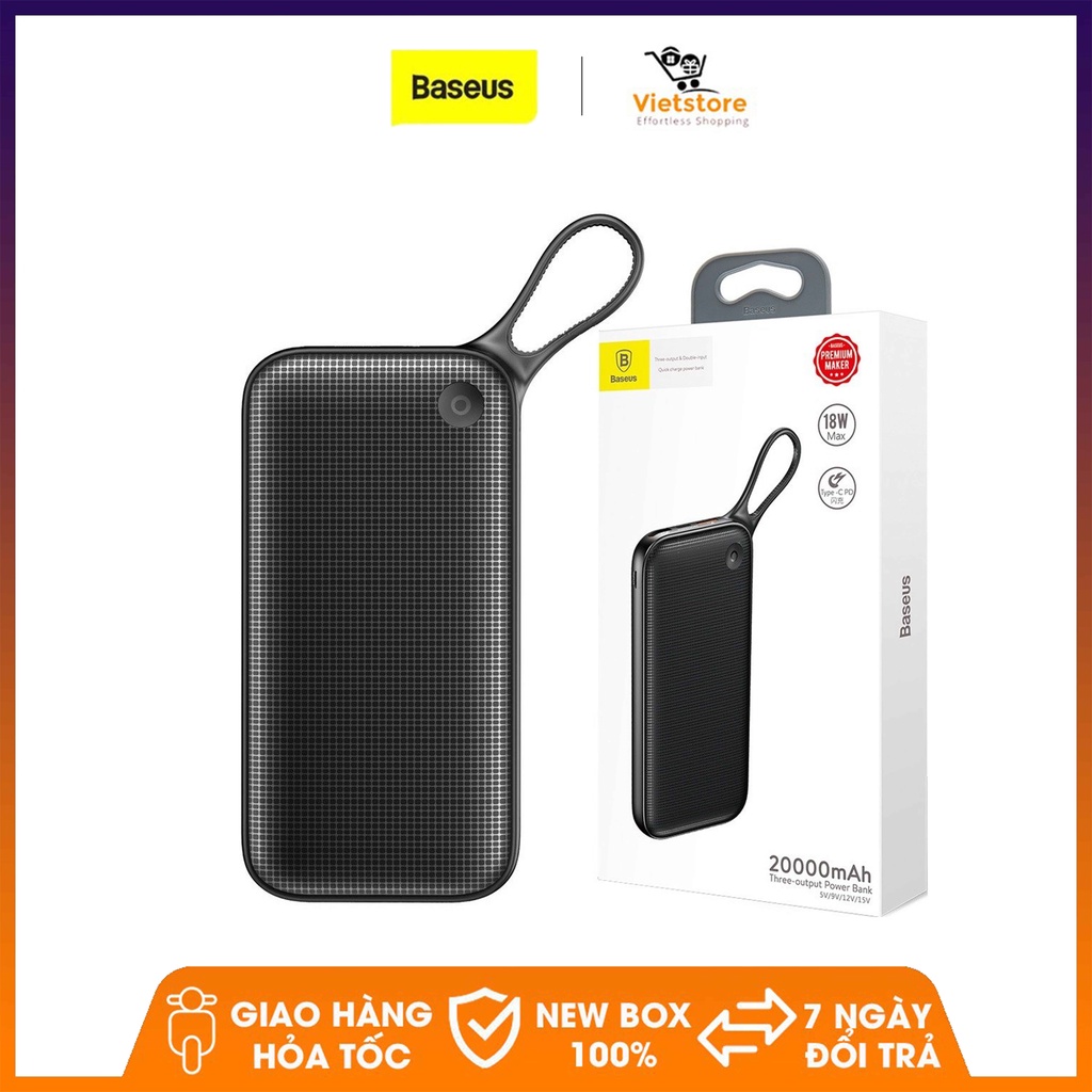 Pin dự phòng thương hiệu Baseus (PPKC) cao cấp dung lượng 20000mAh công nghệ sạc nhanh cổng PD 3.0 sạc 2 chiều và