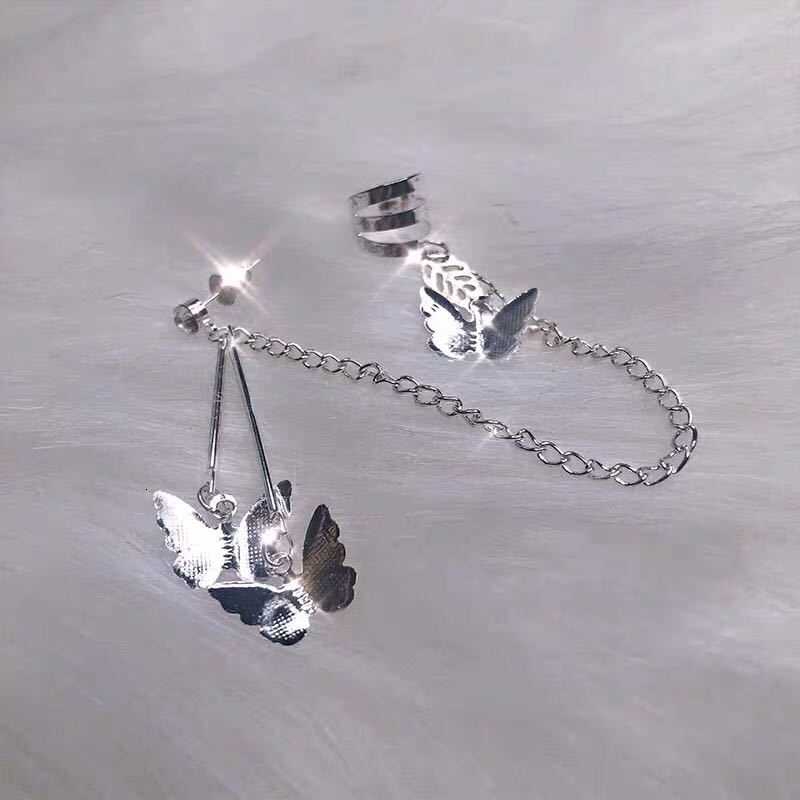 Khuyên tai chuỗi xích hình cánh bướm phong cách cá tính 2021