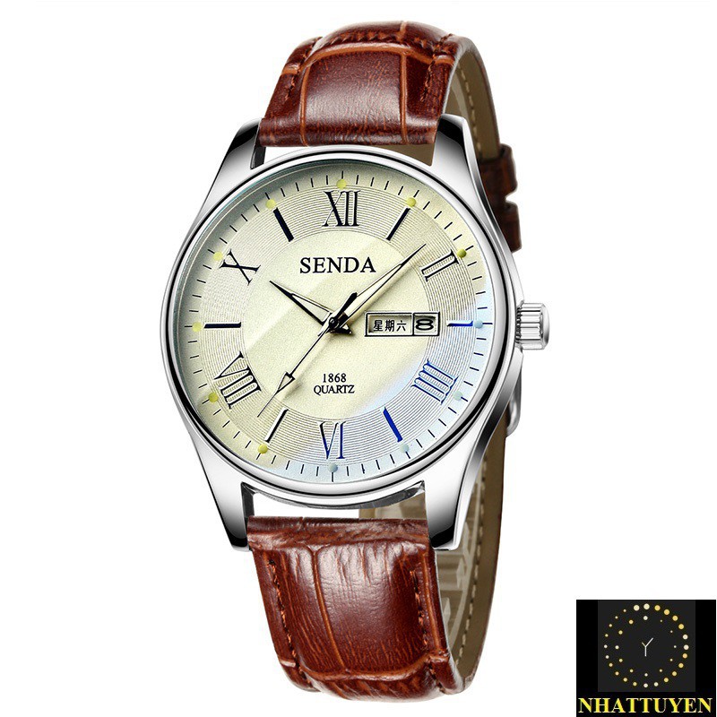 [ xả kho ]  ĐỒNG HỒ NAM SENDA 8196 DÂY DA CHÍNH HÃNG,THIẾT KẾ MẠNH MẼ