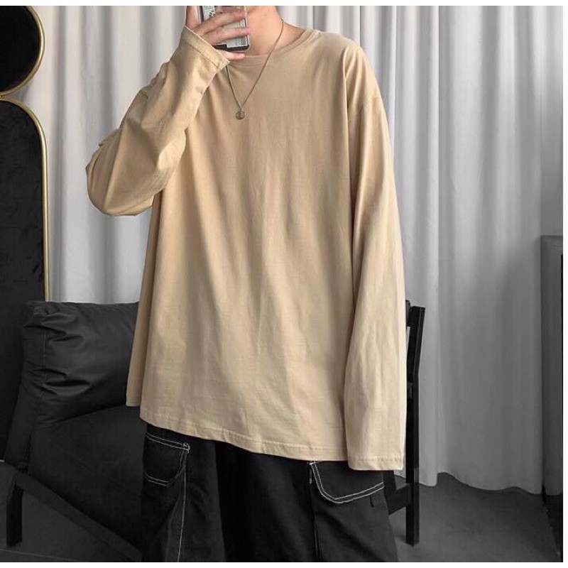 Áo thun tay dài trơn form rộng - phông dài tay nam nữ oversize trơn basic - 2N Unisex