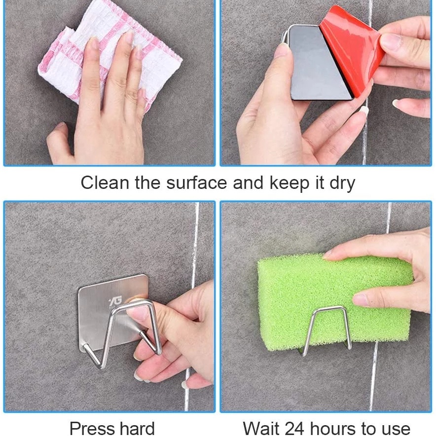 Giá Đỡ Miếng Xốp Rửa Chén Bằng Thép Không Gỉ Đa Năng/Thích hợp cho nhà bếp, phòng tắm