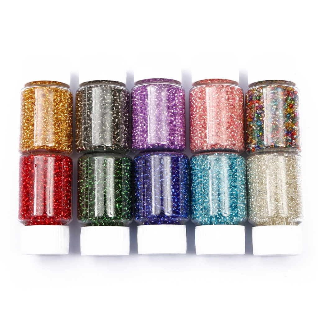 Set 3000 hạt xỏ lỗ 2mm nhiều màu sắc dùng làm trang sức DIY