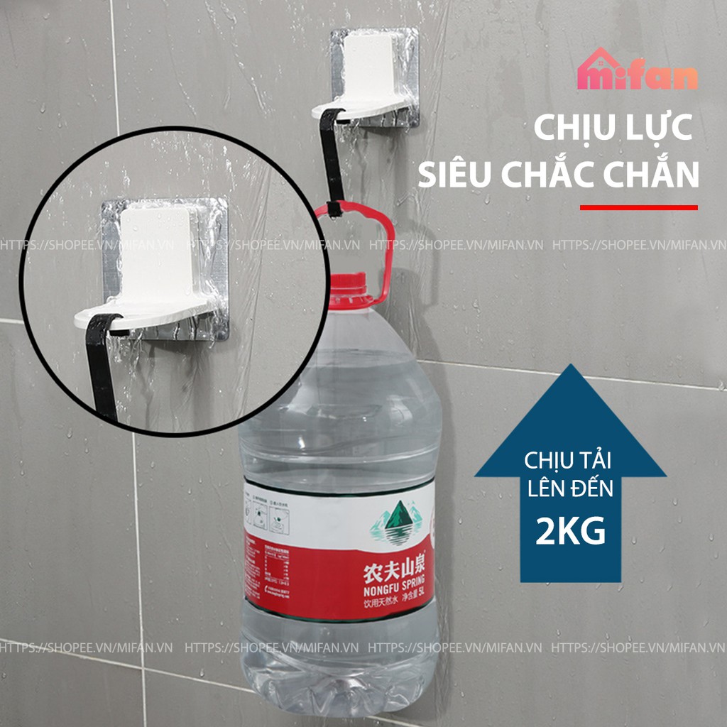 Móc Dán Tường Treo Chai Dầu Gội Đầu, Sữa Tắm, Nước Rửa Tay - Nhựa ABS cao cấp, Miếng Dán Siêu Dính Chịu Lực - MIFAN