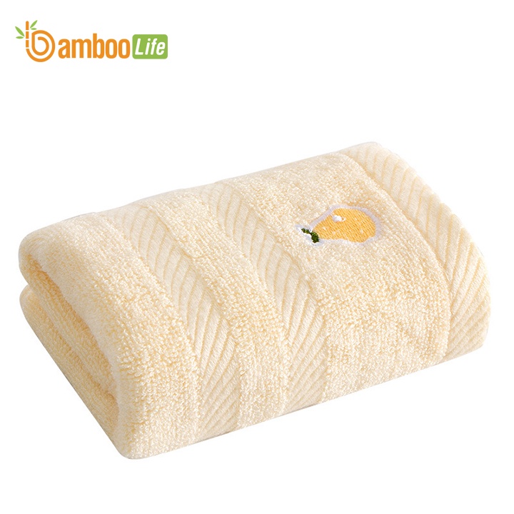 Khăn mặt sợi tre Bamboo Life BL041 họa tiết trái cây mềm mại, thấm hút, an toàn khi sử dụng, thân thiện với môi trường