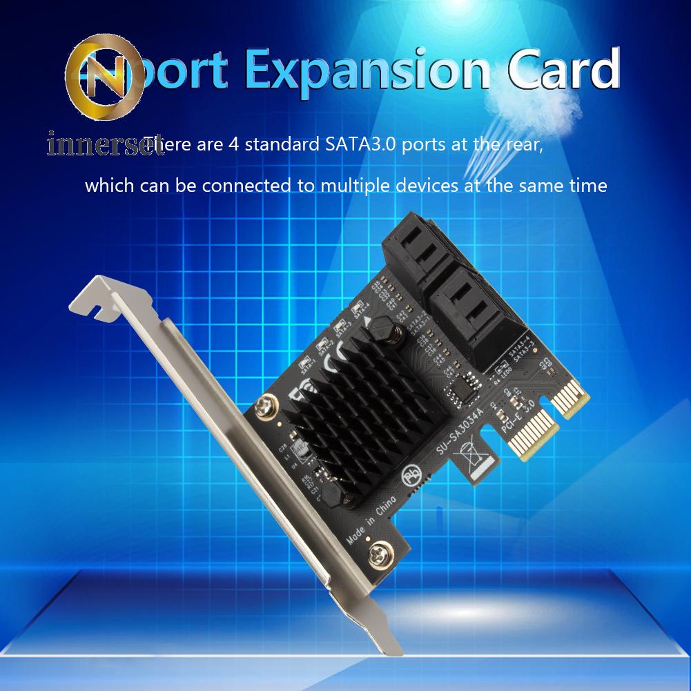 ✡ Game Component SATA PCIe Adapter 4 Ports SATA III to PCI Express 3.0 X1 Expansion Card