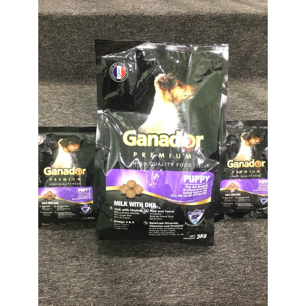 GANADOR - thức ăn hạt cho chó con vị sữa with DHA 3kg