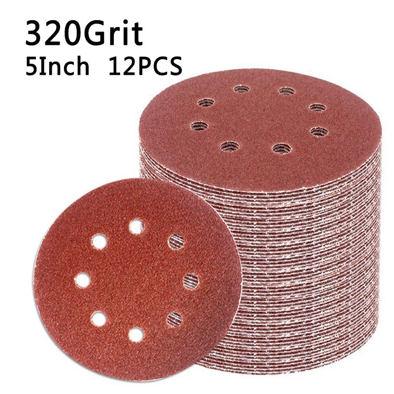 12 Tờ Giấy Nhám Tròn 5 Inch 40-3000 Grit