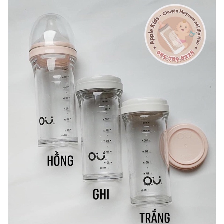 [FULLBOX]- Bình sữa OU:WISH Chính hãng Hàn Quốc thiết kế mới 140ml/260ml ( Tặng nắp trữ sữa)