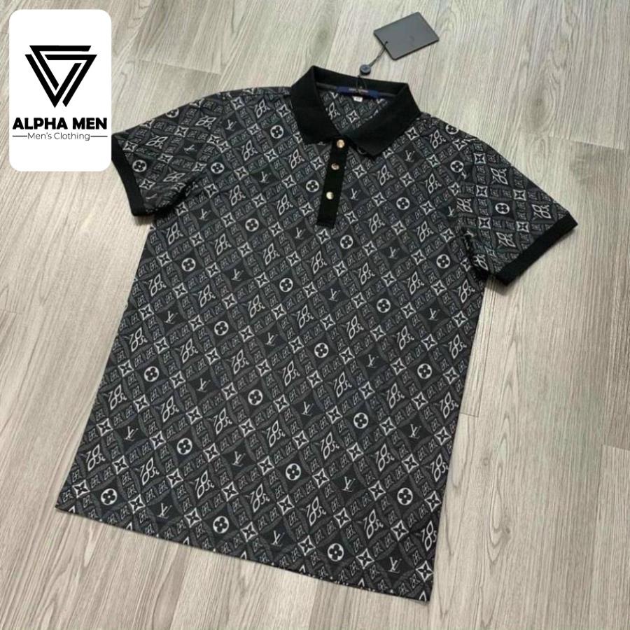 ⭐️HÀNG CAO CẤP⭐️Áo POLO Nam Cổ Bẻ In Họa Tiết L V Chất - Áo Thun Nam Cao Cấp Co Giãn Thoáng Mát M6312 | BigBuy360 - bigbuy360.vn