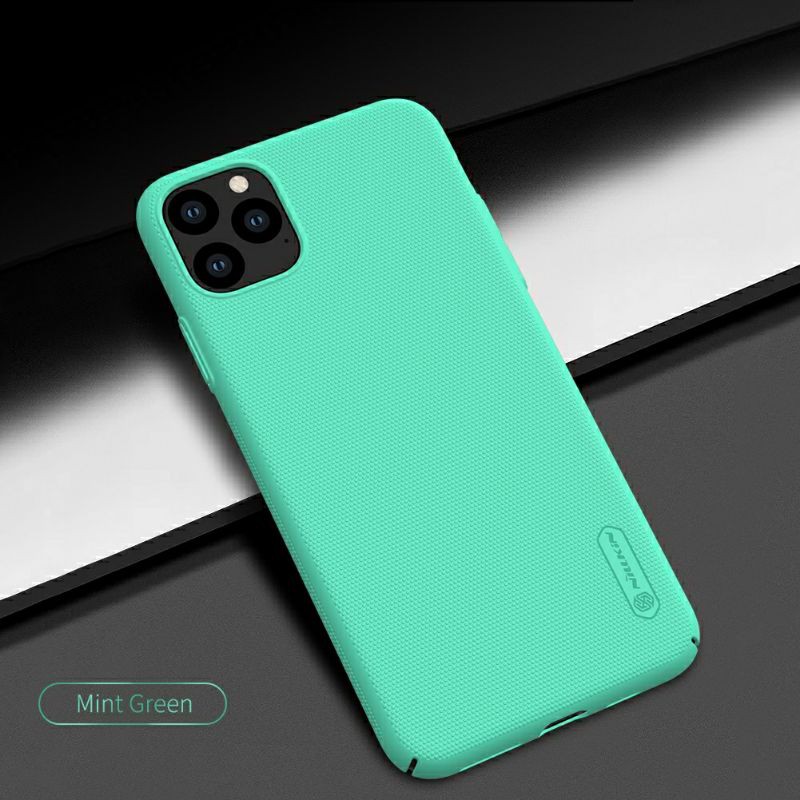 (Xanh Ngọc) Ốp lưng Nillkin sần cho iPhone 11/ 11 Pro/ 11 Pro Max Chống vân tay Chính Hãng - Tặng giá đỡ