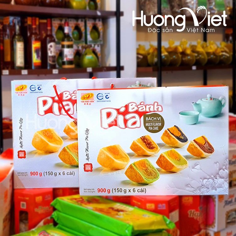 Hộp quà tết bánh Pía Thượng Hạng 6 vị Tân Huê Viên, bánh pía Bách Vị gồm 6 loại khác nhau [HỘP 6 BÁNH 6 VỊ]