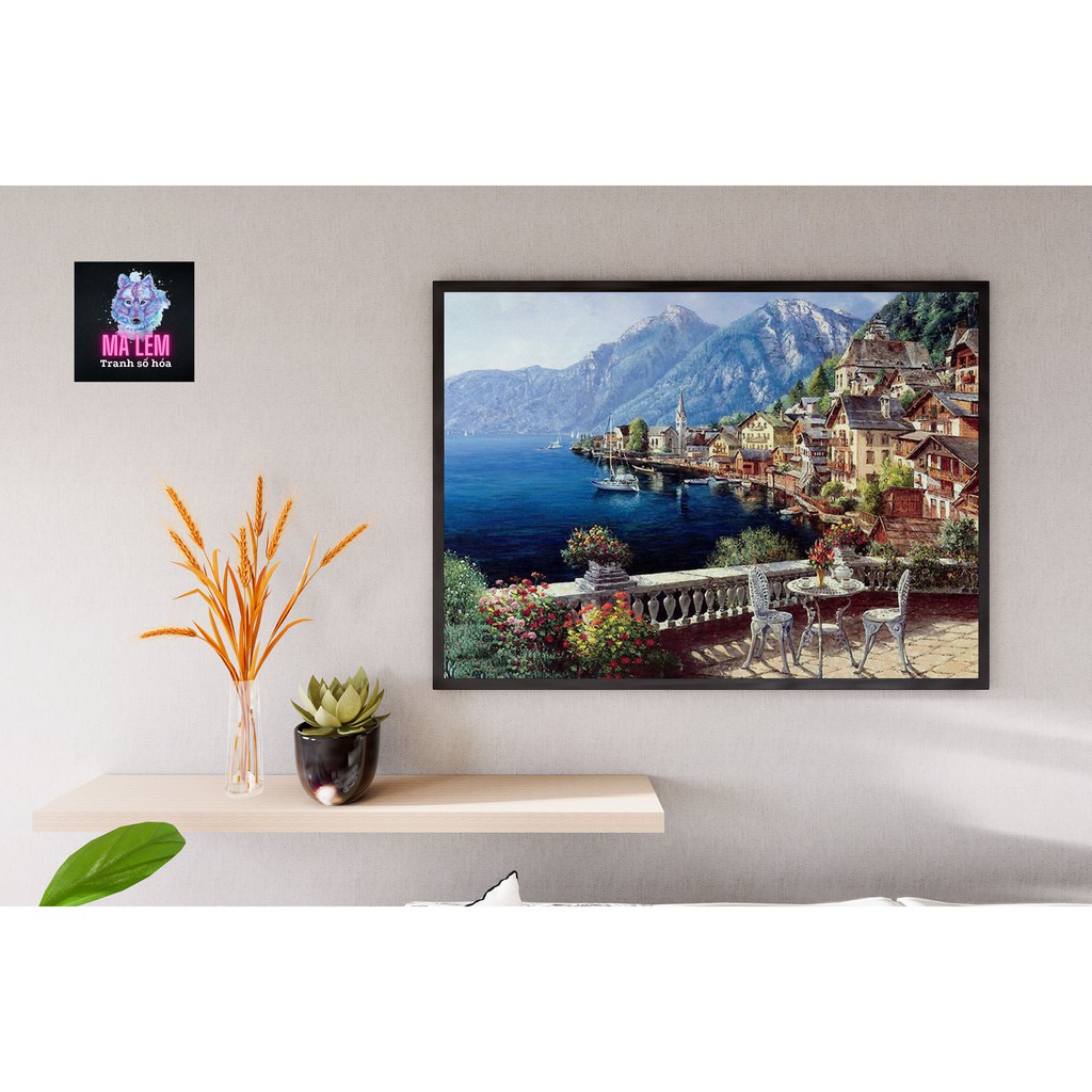 [HÀNG CÓ SẴN] Tranh tô màu theo số Ma Lem (căng khung 40X50cm)/ Tranh tô màu số hóa Ma Lem (40X50cm) | BigBuy360 - bigbuy360.vn