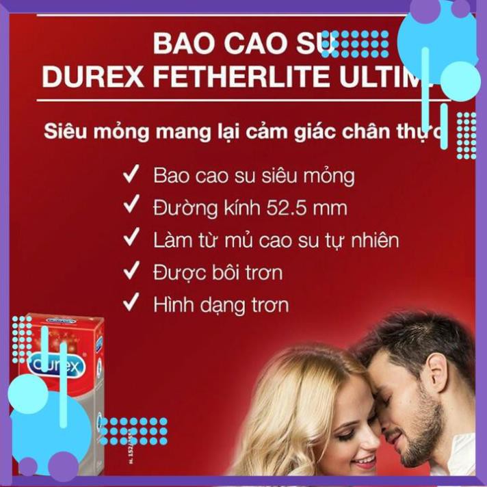 Bao cao su Durex Fetherlite ultima hộp 3 chiếc (Giao hàng kín đáo) - Đức An