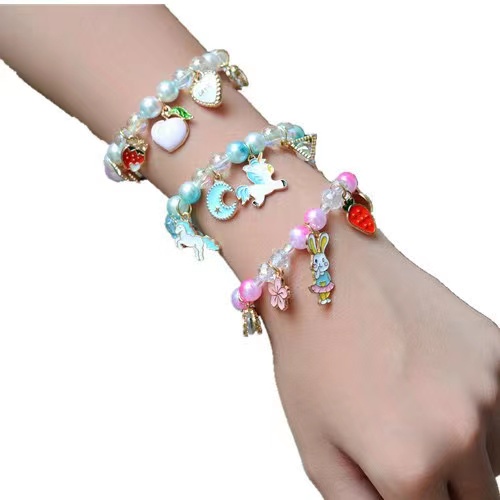 Vòng Đeo Tay Mặt Hợp Kim Hình Kỳ Lân/Bạch Tuyết/Nàng Tiên Cá Hoạt Hình Cho Bé Gái