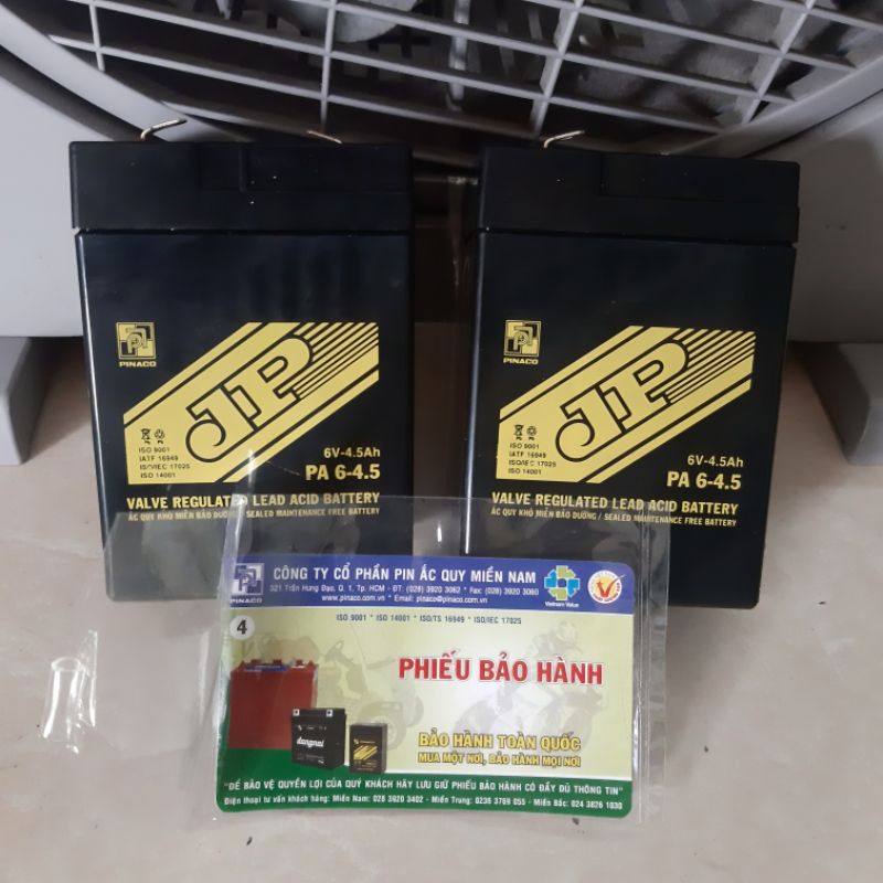 Ắc quy 6v 4.5A cho quạt tích điện, xe ô tô trẻ em