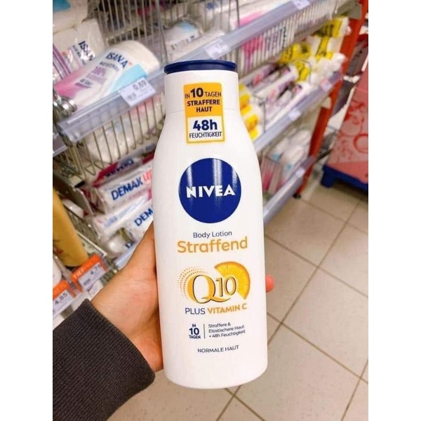 Dưỡng thể Nivea Q10 dưỡng ẩm chống lão hóa và dưỡng trắng da 400ml