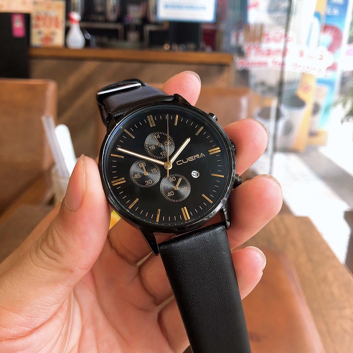 Đồng hồ nam CUENA day da chính hãng - Đồng hồ nam CUEA38