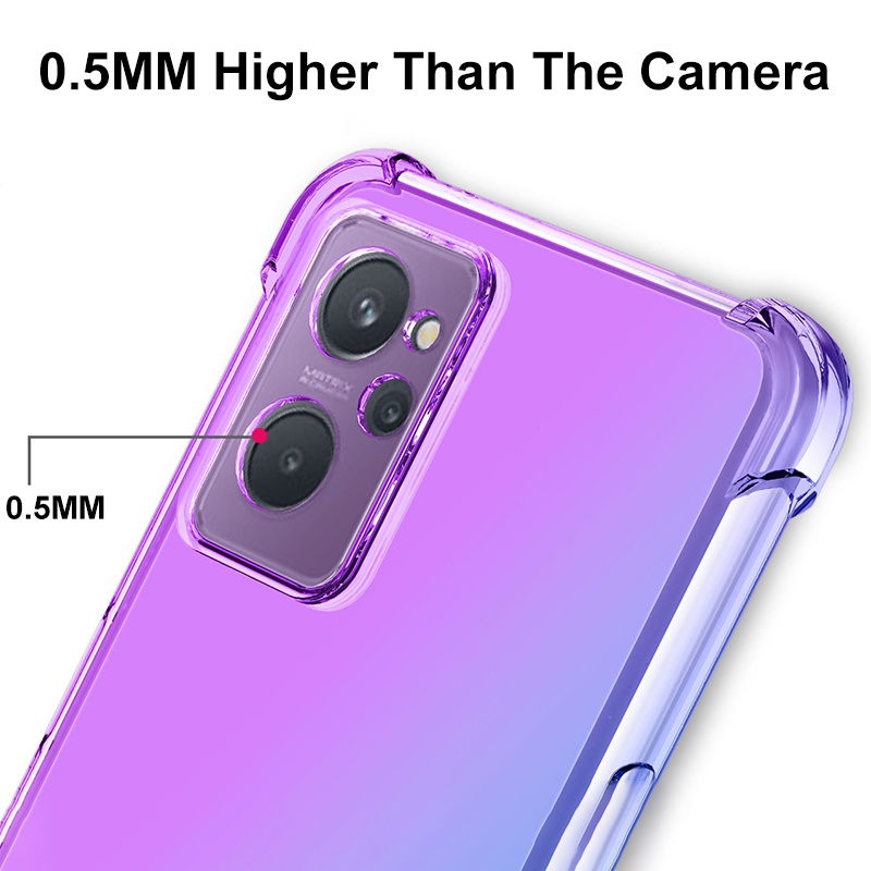 Ốp Điện Thoại Silicon Tpu Mềm Trong Suốt Màu Gradient Có Túi Khí Chống Sốc Cho Oppo Realme 9i 8i 8S 5G 9 8 PRO PLUS