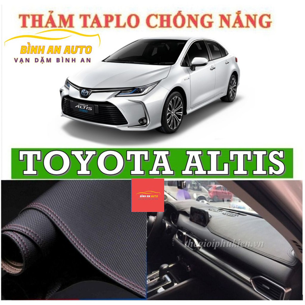 Thảm taplo TOYOTA ALTIS 2014-2020, thảm phủ taplo da dập vân cacbon cao cấp - Bình An Auto