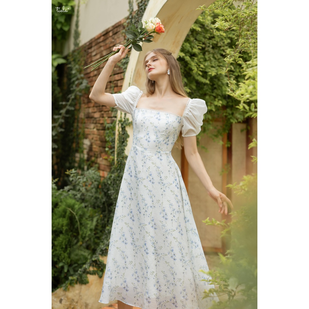 TIELA Đầm váy hoa ren tay phồng - Emily Dress