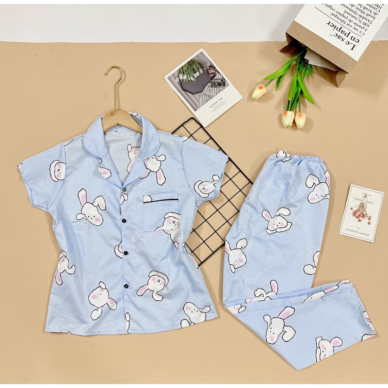 Bộ mặc  nhà bộ Pyjama nữ cộc tay quần dài có 6 mẫu KMH03 | BigBuy360 - bigbuy360.vn