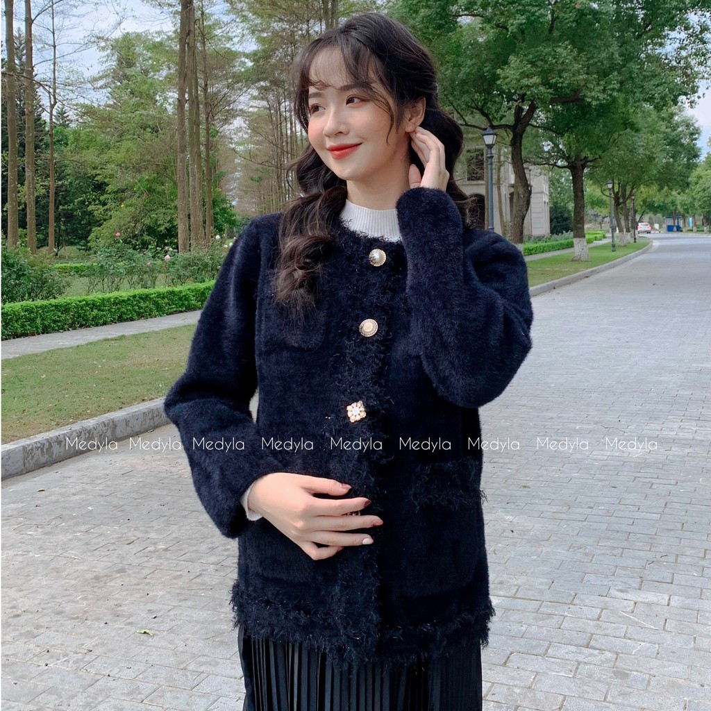 Áo khoác len lông mịn cao cấp - Áo Khoác Nữ Cardigan dáng ngắn hàng cao cấp thiết kế Medyla - AKL002 | BigBuy360 - bigbuy360.vn
