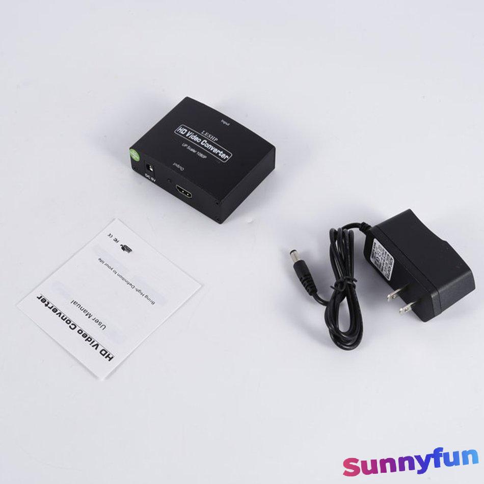 LESHP 1080P VGA 3.5mm Stereo Audio To HDMI-compatible Converter Box W/ Adapter sunnyfun