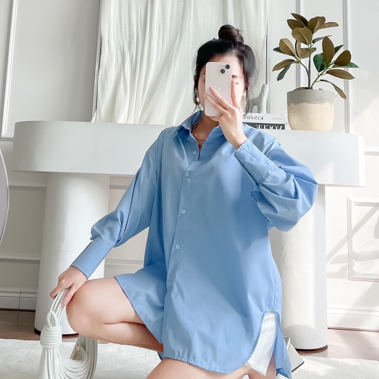 Áo Sơ mi Oversize Tay Dài Nhiều Màu - EDINI - SM231