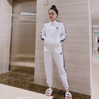 [CHÍNH H.ÃNG] Bộ thể thao gió ADlDAS nữ, Bộ gió chất mềm mại màu trắng