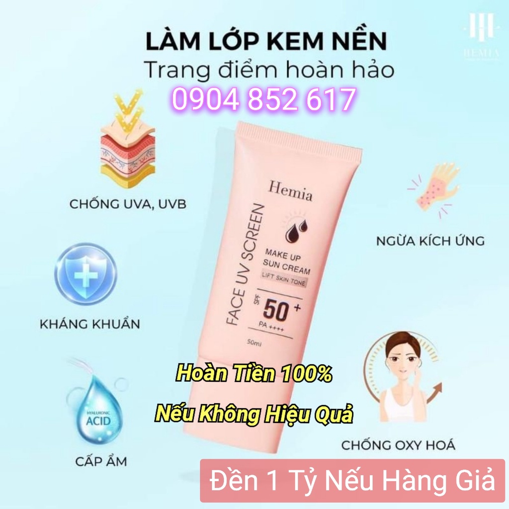 Kem Chống Nắng Hemia - Trắng Da - Nâng Tone Hàn Quốc