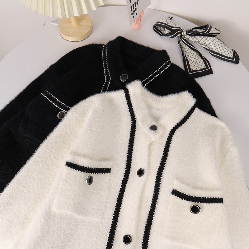 Hàng Sẵn_ Áo khoác len cardigan nữ retro áo len dệt kim lười Nhật Bản