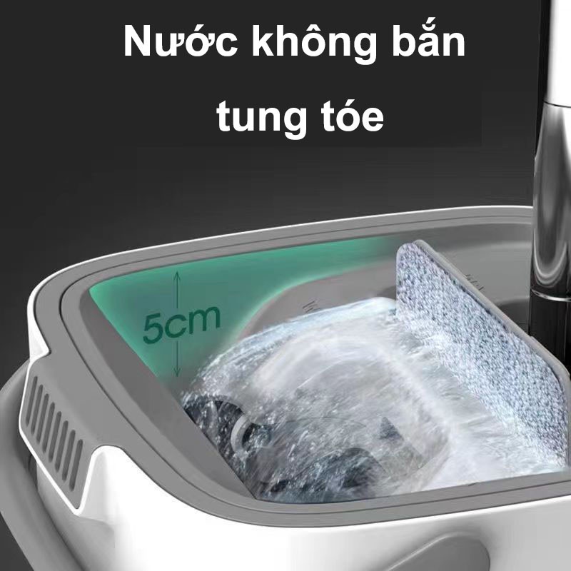 Cây Lau Nhà Tự Vắt Thông Minh - Chổi Lau Nhà 360 Độ Kèm Thùng- Bộ Lau Nhà Tặng Kèm 2 Bông Lau Siêu Thấm