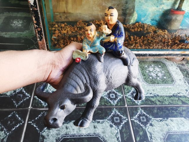 CHÚ TIỂU CỞI TRÂU TRANG TRÍ HỒ CÁ NON BỘ 30x13x23CM
