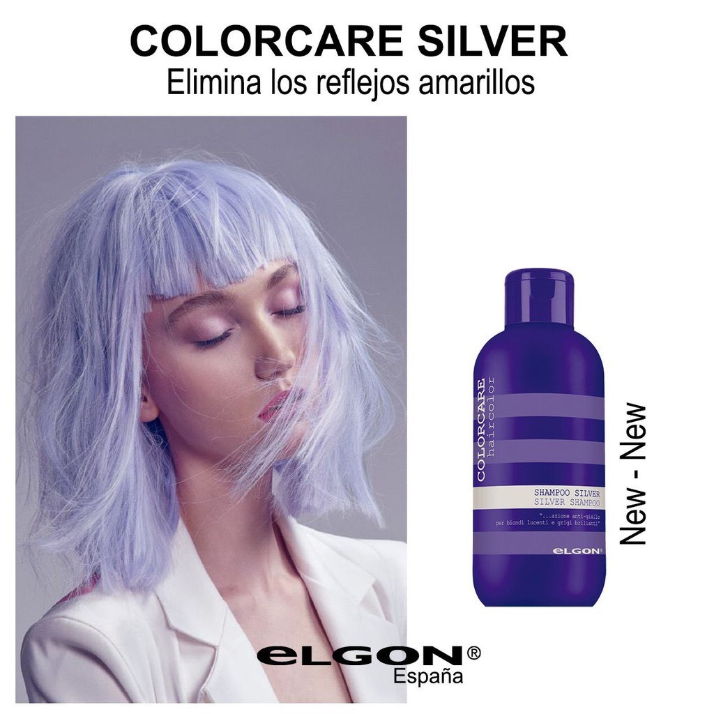 Dầu gội tím Elgon Silver Colorcare Shampoo 300ml khử vàng dành cho tóc bạch kim