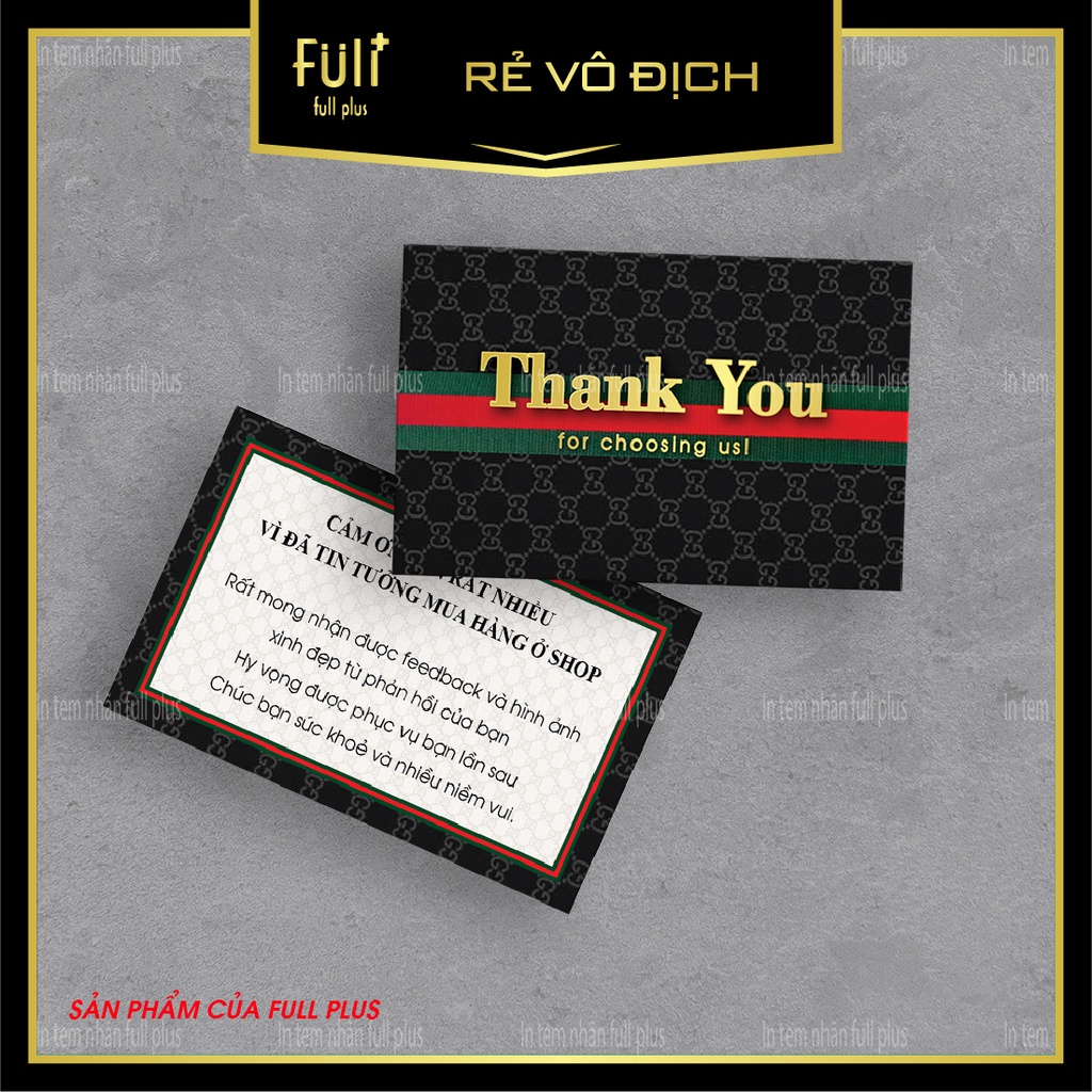 Thank You Card G.G Sang Trọng - Thiệp Cám ơn, Thẻ Thank you Siêu Đẹp, Siêu Rẻ