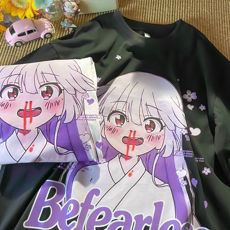 Áo Thun Tay Ngắn In Hình Nhân Vật Anime Thời Trang Mùa Hè Dành Cho Cặp Đôi