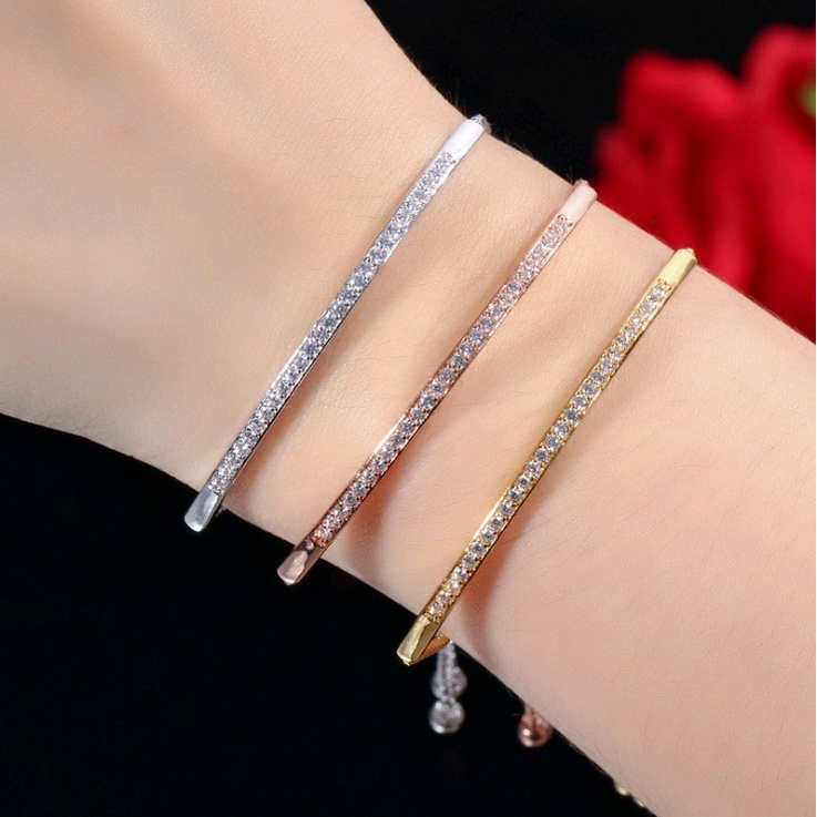 Vòng Tay Mạ Vàng 18k Đính Đá Thời Trang Cho Nữ