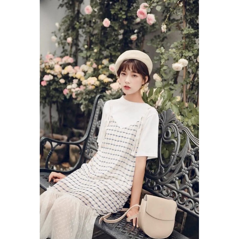 Váy nữ Quảng Châu, đầm caro nữ đuôi cá nhẹ nhàng đi chơi, đi làm - phong cách kiểu Hàn V29 | BigBuy360 - bigbuy360.vn